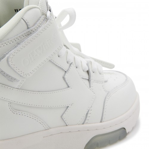 WHITE LEATHER OUT OF OFFICE HIGH TOP SNEAKERS