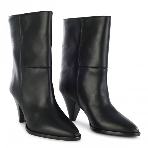 BLACK LEATHER ROUXA BOOTS