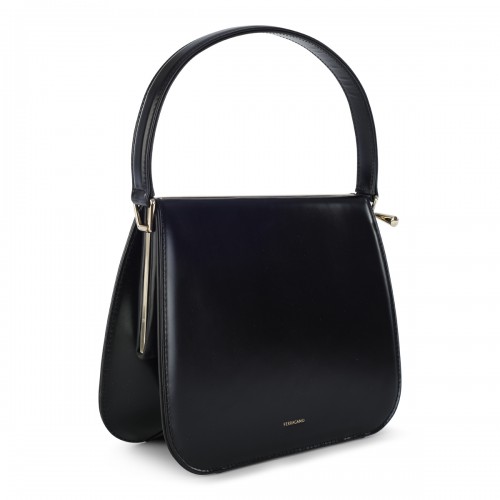 BLACK LEATHER NEW FRAME SHOULDER BAG