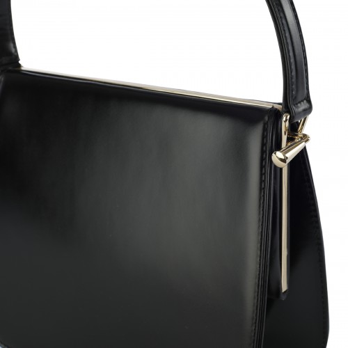 BLACK LEATHER NEW FRAME SHOULDER BAG