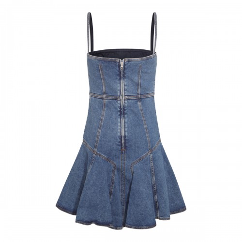 BLUE COTTON BLEND DENIM  DRESS 2