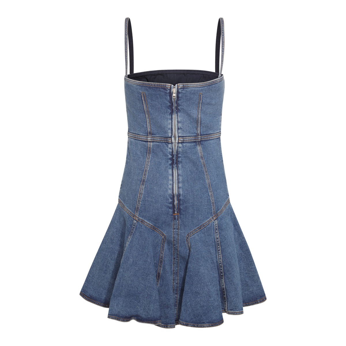 BLUE COTTON BLEND DENIM  DRESS