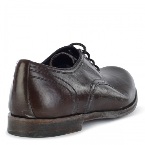 BROWN LEATHER DERBY LACE UP SHOES