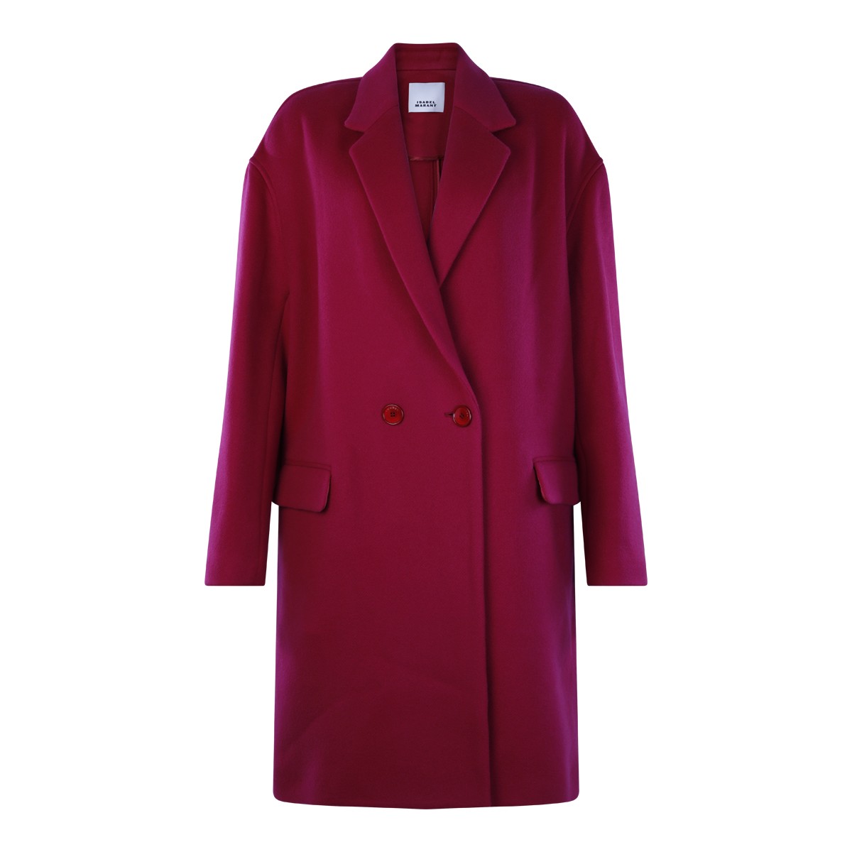 RED WOOL BLEND COAT