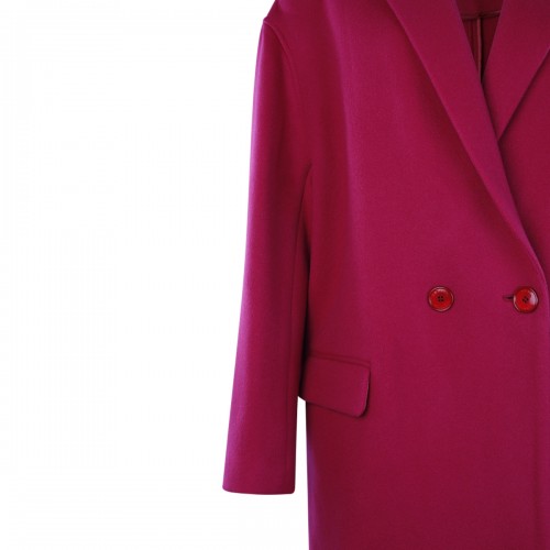 RED WOOL BLEND COAT