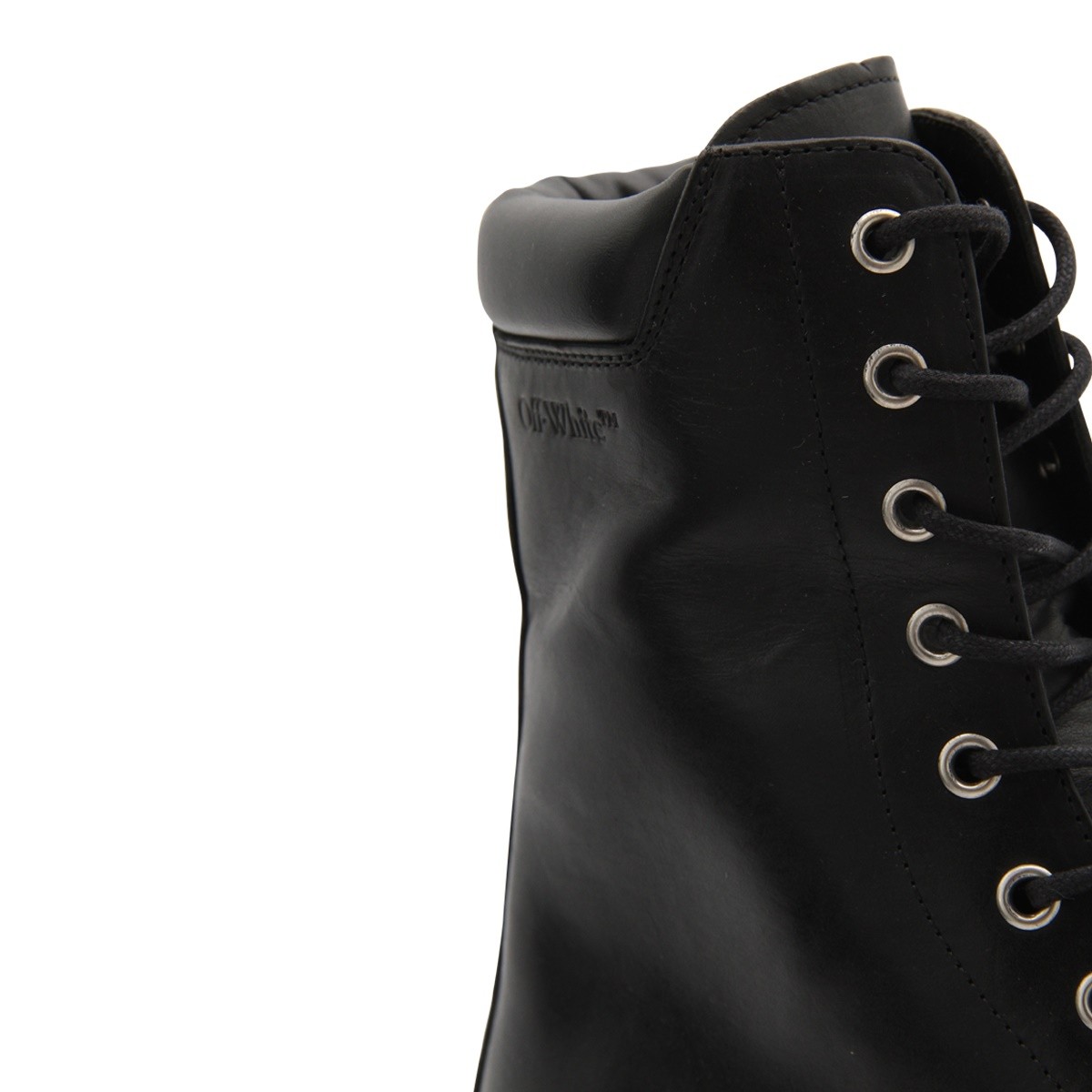 BLACK LEATHER DIAG BOOTS BLACK LEATHER DIAG BOOTS