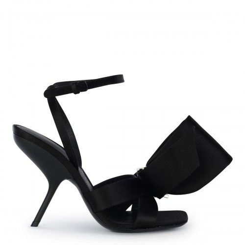 BLACK SATIN HELENA SANDALS