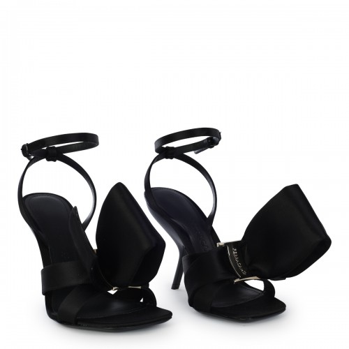 BLACK SATIN HELENA SANDALS 2
