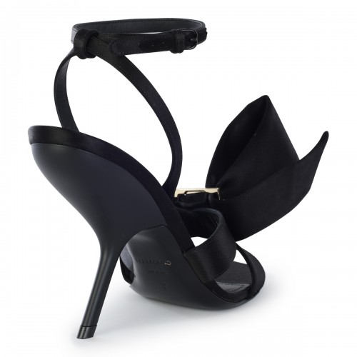 BLACK SATIN HELENA SANDALS