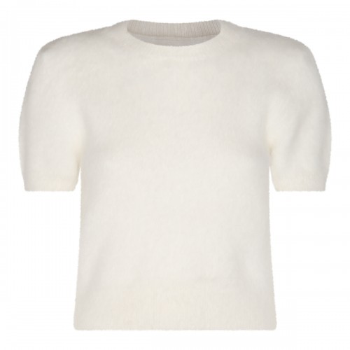 WHITE WOOL BLEND T-SHIRT