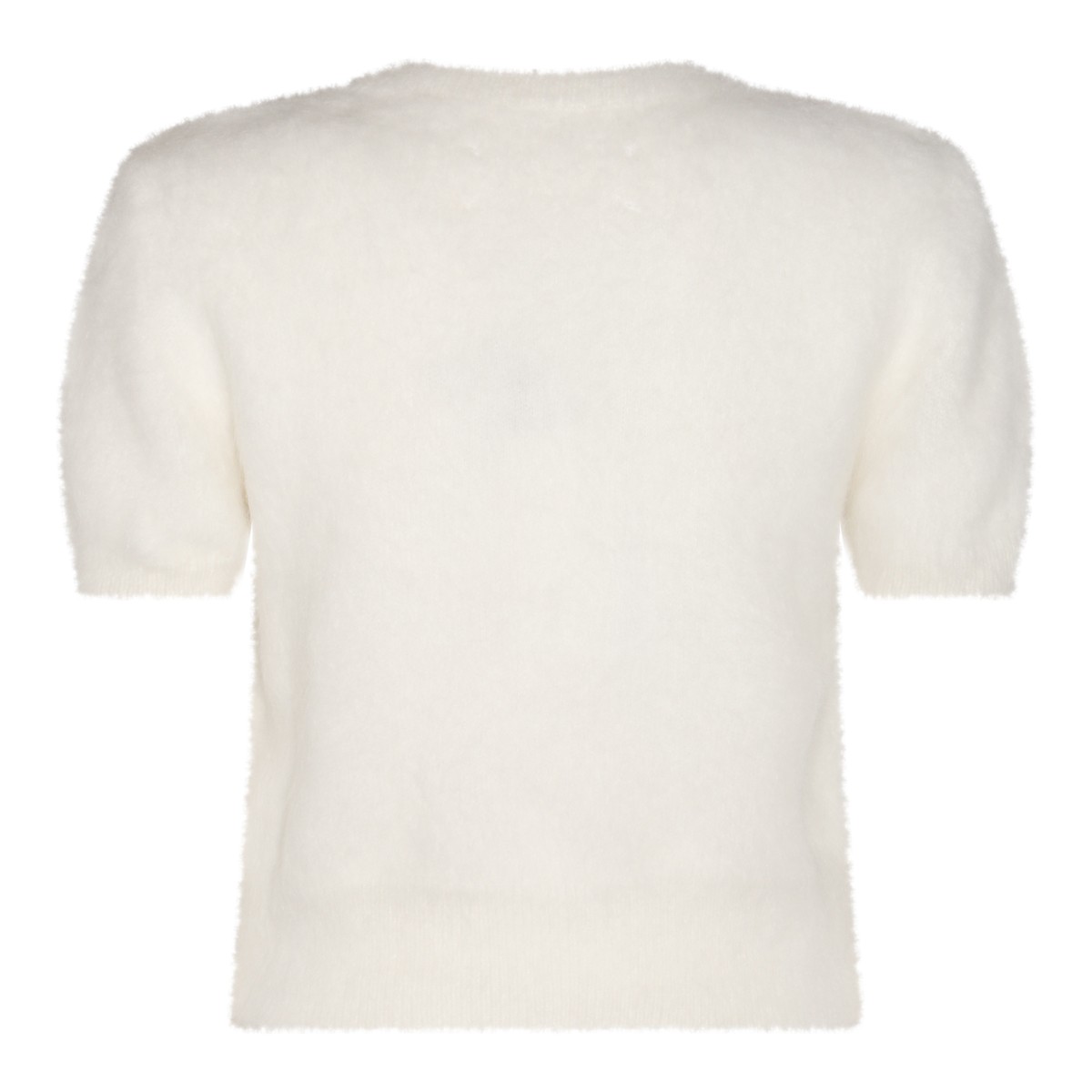 WHITE WOOL BLEND T-SHIRT
