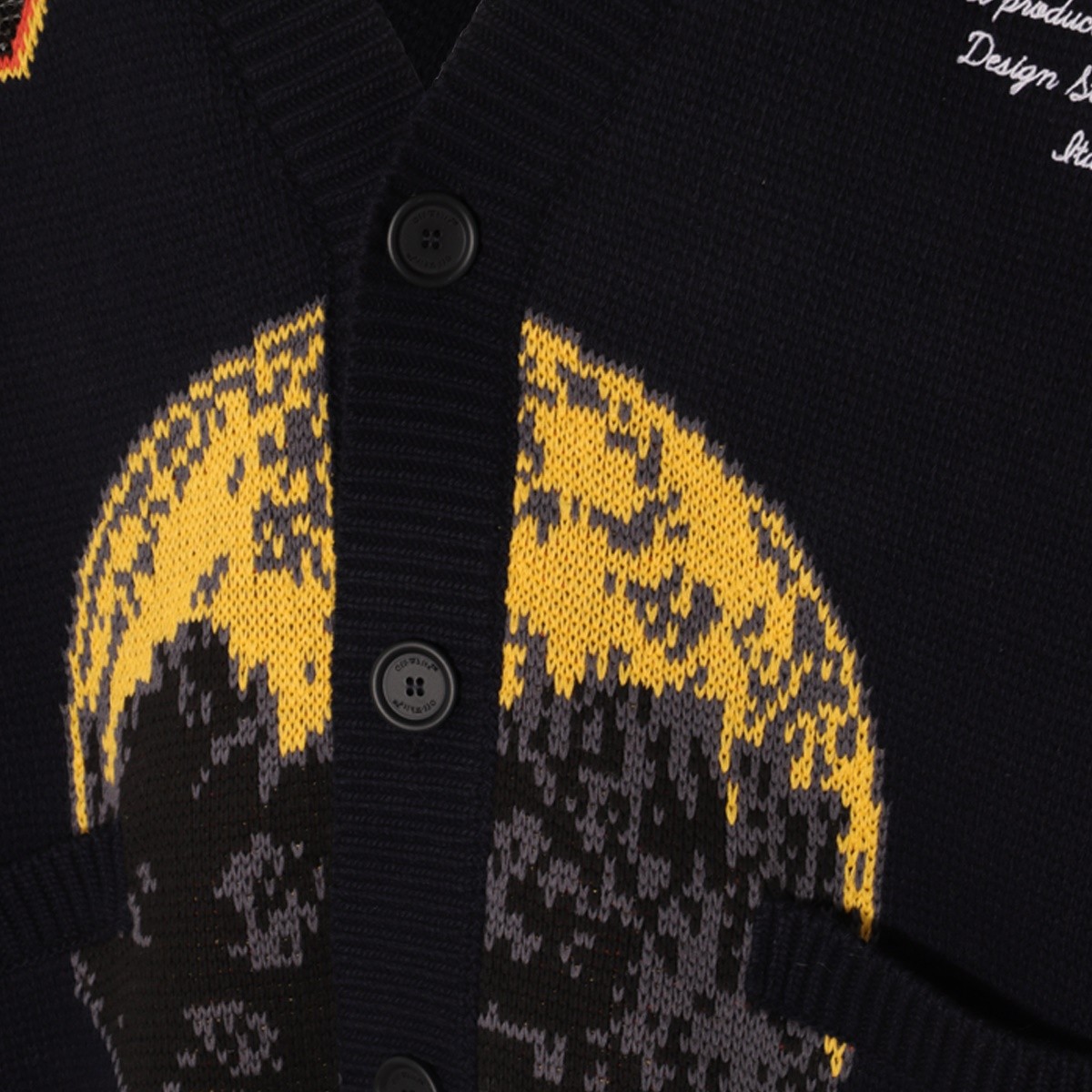 BLACK AND MULTICOLOUR WOOL AND COTTON...