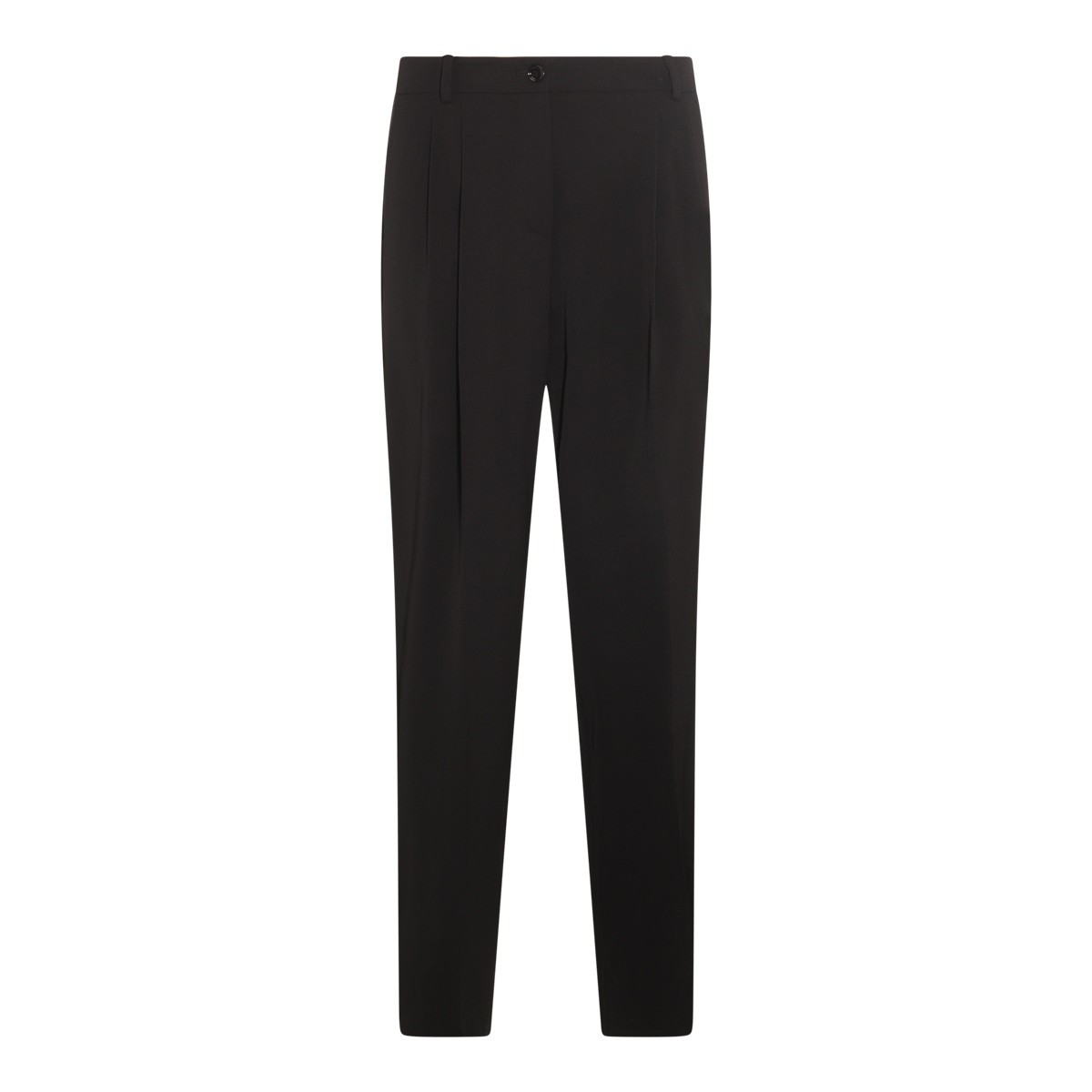 BLACK VIRGIN WOOL STRETCH PANTS