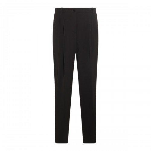 BLACK VIRGIN WOOL STRETCH PANTS