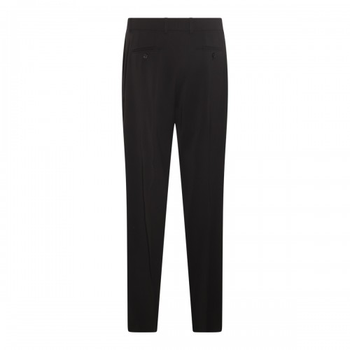 BLACK VIRGIN WOOL STRETCH PANTS