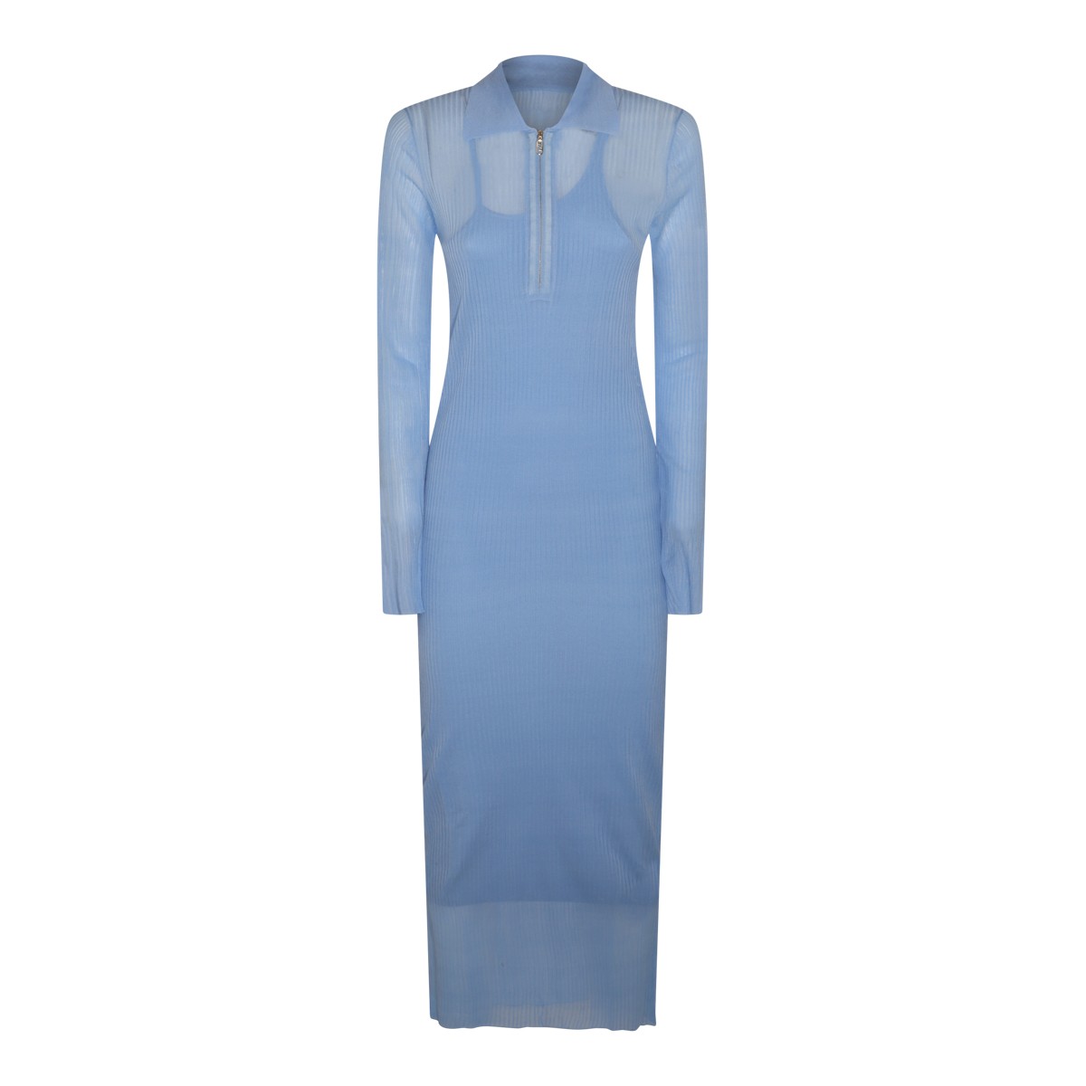 LIGHT BLUE SILK DRESS