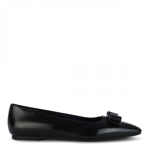 BLACK LEATHER SIWAR FLATS