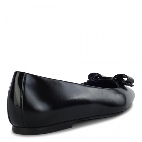 BLACK LEATHER SIWAR FLATS