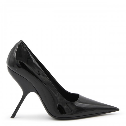 BLACK LEATHER EVA PUMPS