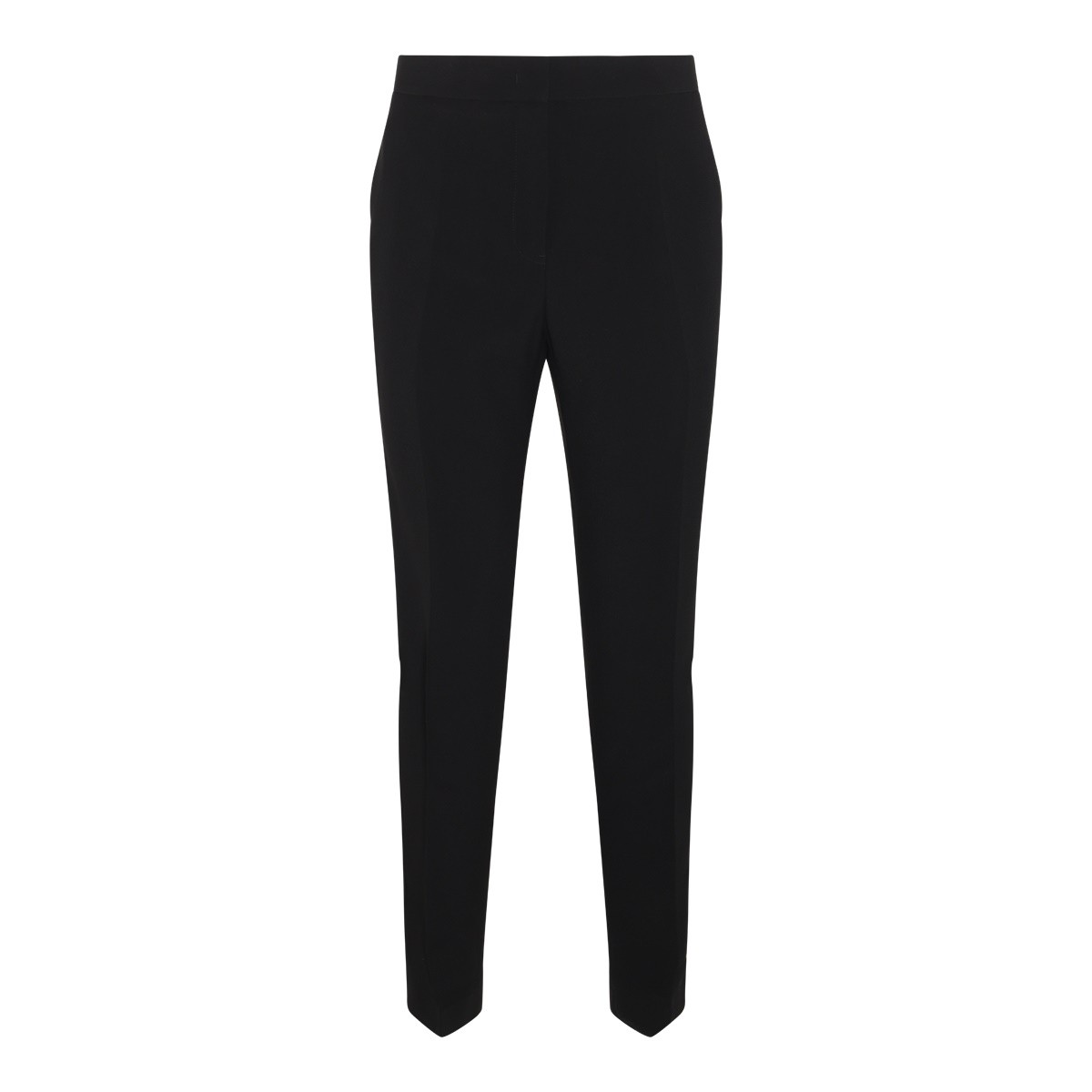 BLACK VISCOSE BLEND PANTS