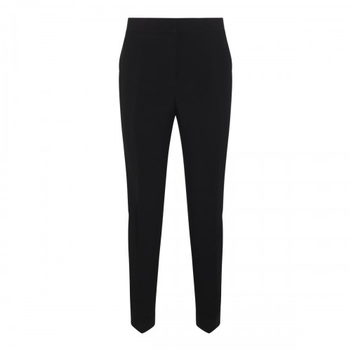 BLACK VISCOSE BLEND PANTS