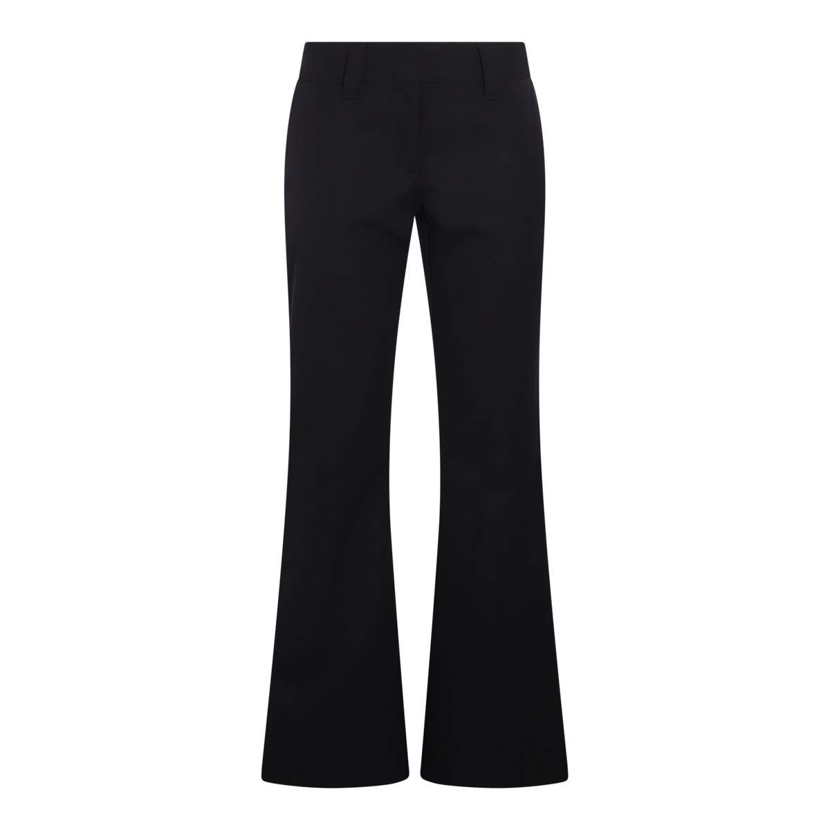 NAVY BLUE WOOL BLEND FLARED PANTS 