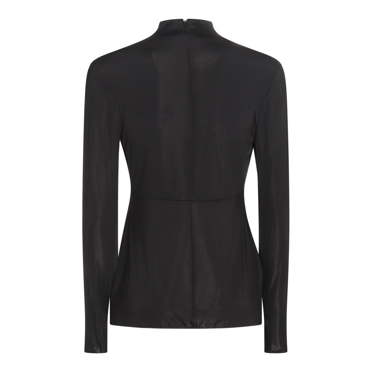BLACK VISCOSE BLEND TOP
