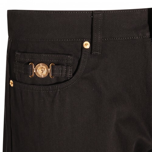 BLACK COTTON BLEND JEANS