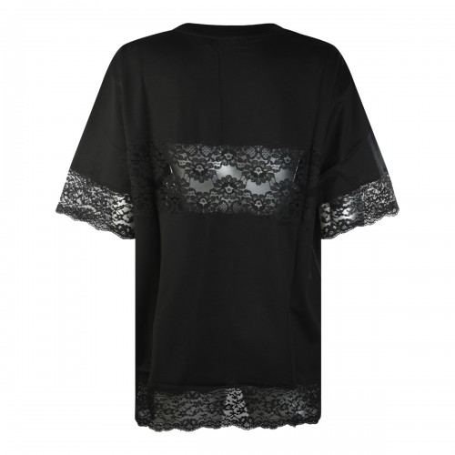 BLACK COTTON BLEND T-SHIRT