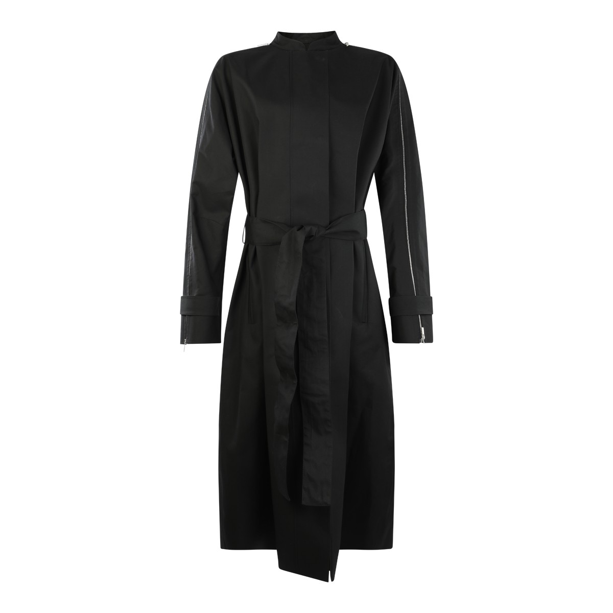 BLACK COTTON TRENCH COAT 