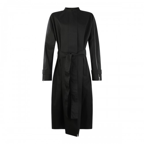 BLACK COTTON TRENCH COAT 