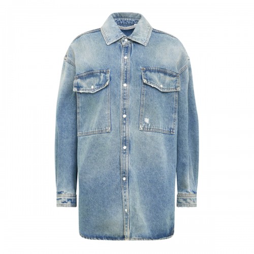 LIGHT BLUE COTTON DENIM SHIRT