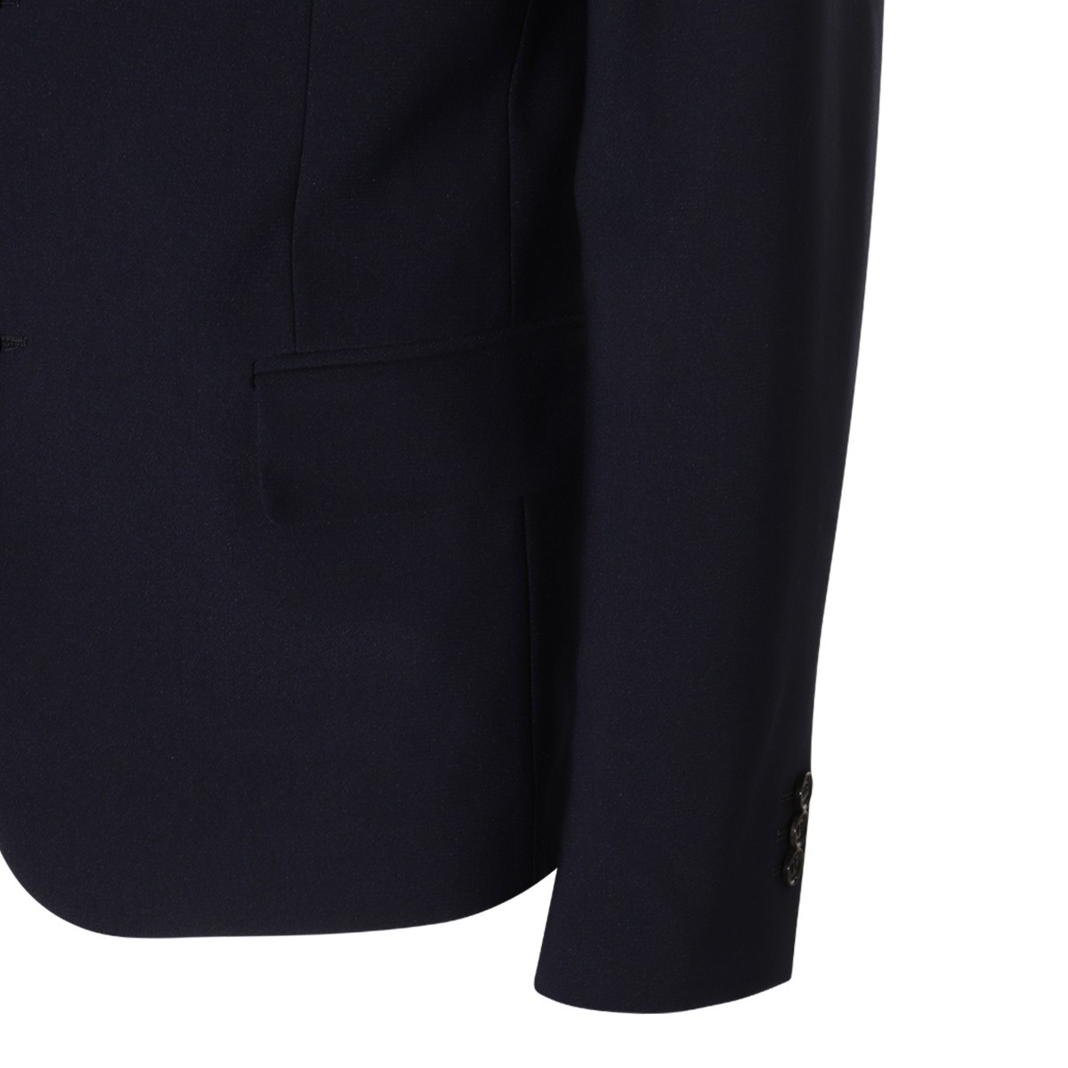 BLACK VISCOSE AND VIRGIN WOOL BUCKLE...