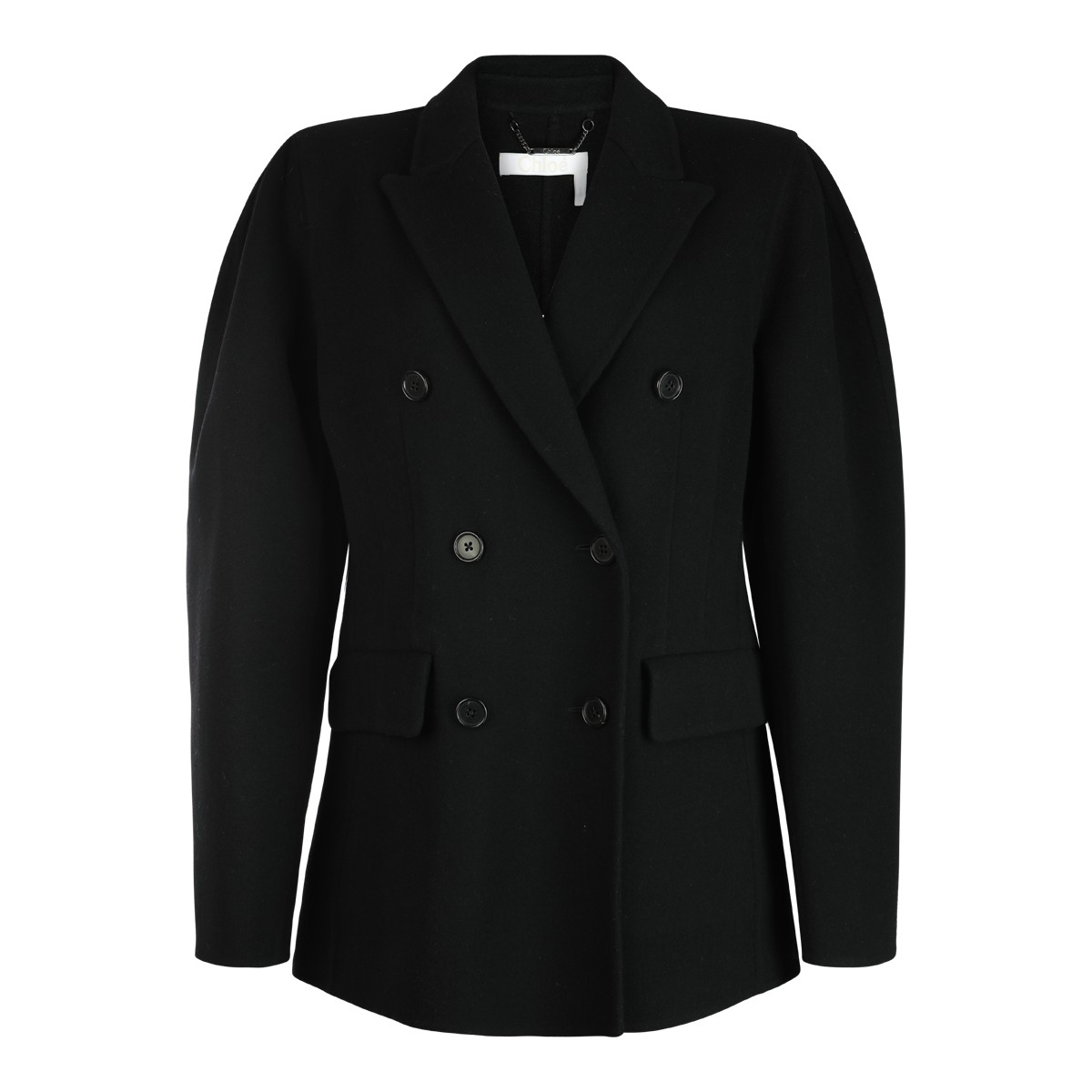 BLACK WOOL AND CASHMERE BLEND COAT