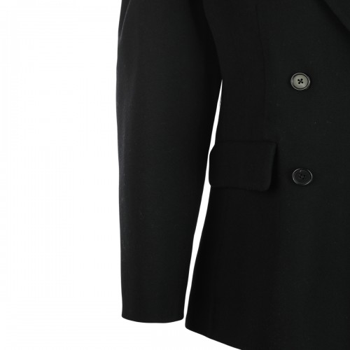 BLACK WOOL AND CASHMERE BLEND COAT