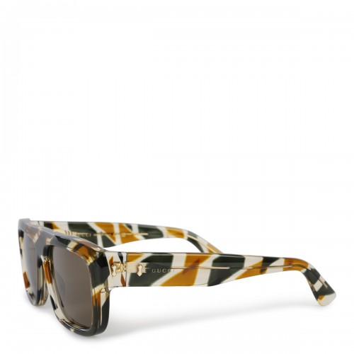 HAVANA AND BROWN TORTOISESHELL ACETATE SUNGLASSES