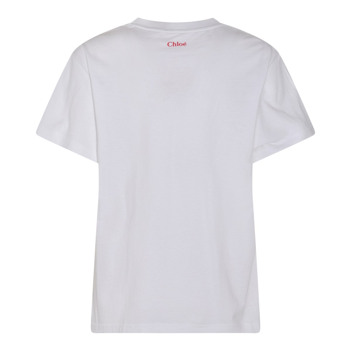 WHITE COTTON PRINTED T-SHIRT