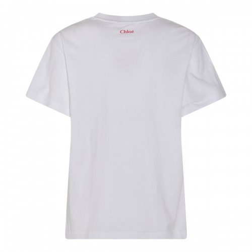 WHITE COTTON PRINTED T-SHIRT