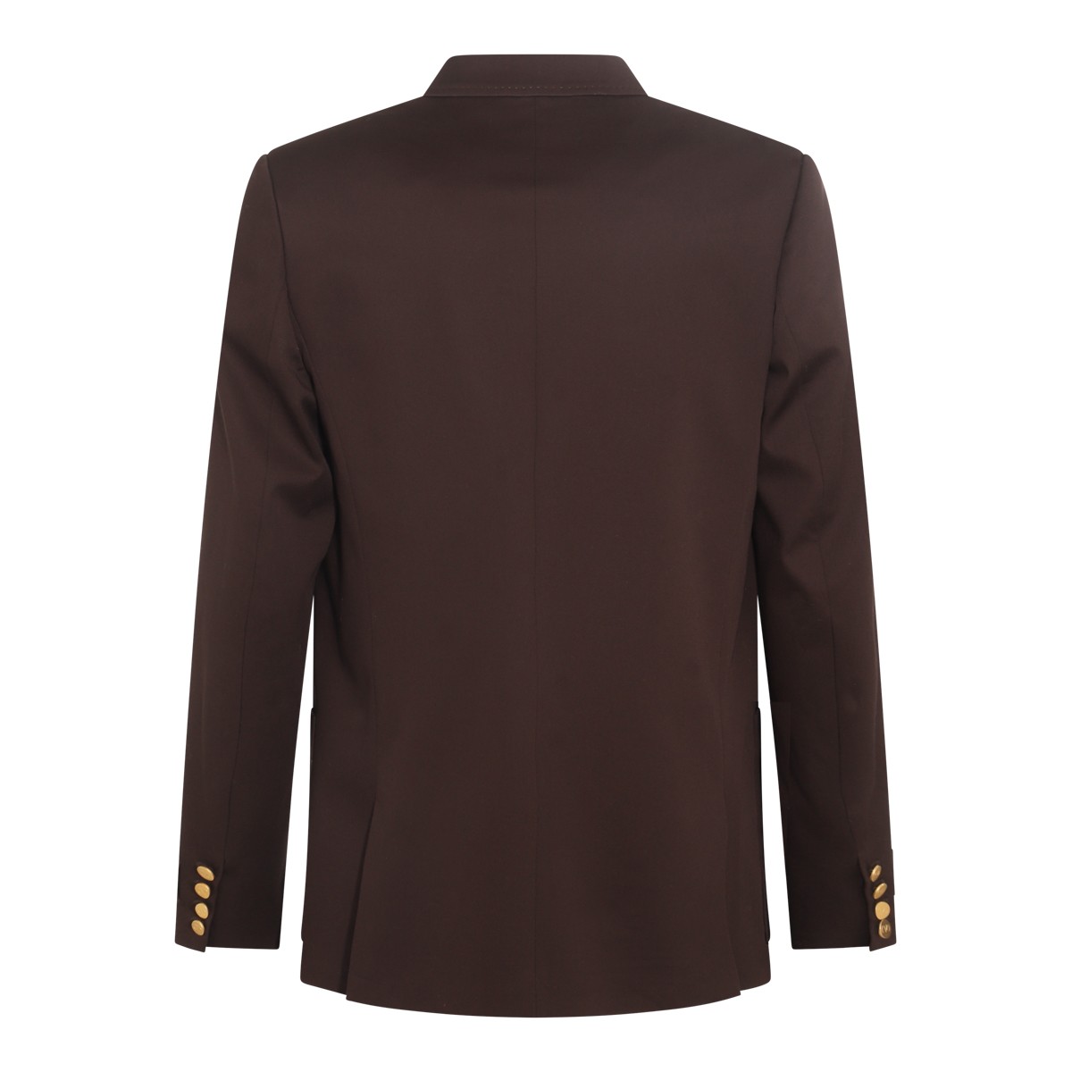 DARK BROWN COTTON-WOOL BLEND BLAZER