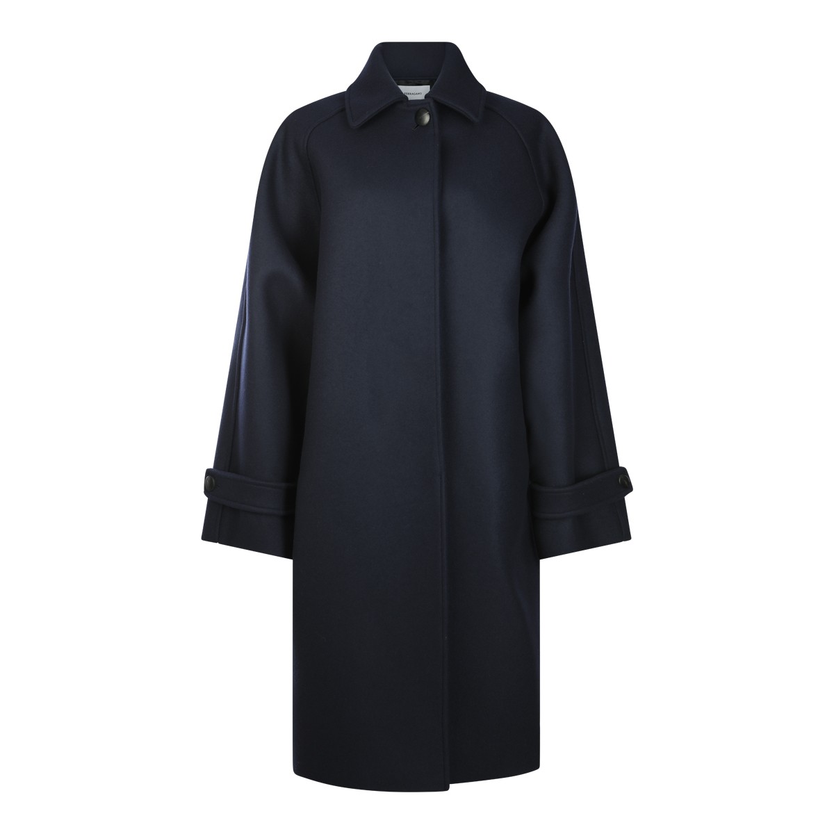 BLACK WOOL RAIN COAT