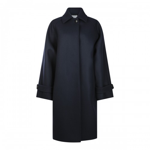 BLACK WOOL RAIN COAT