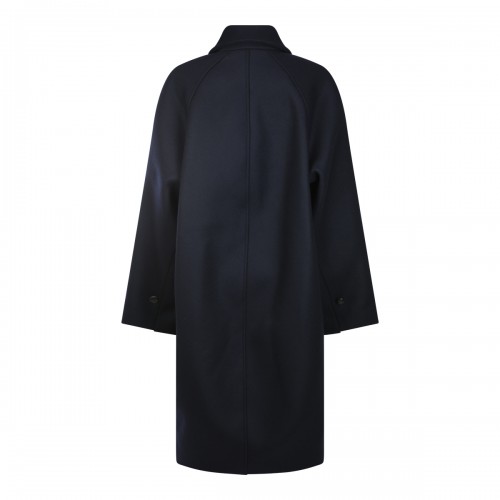 BLACK WOOL RAIN COAT