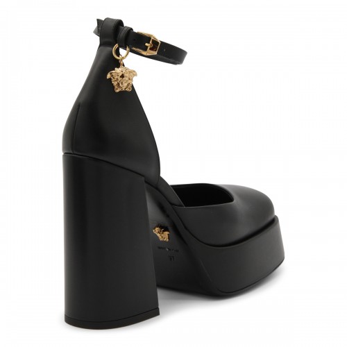 BLACK LEATHER MEDUSA AEVITAS PUMPS