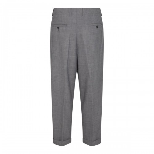 GREY WOOL BLEND TROUSERS