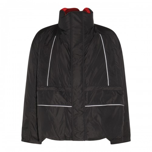 BLACK NYLON WRAP PARKA DOWN...
