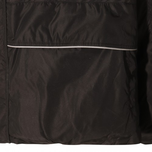 BLACK NYLON WRAP PARKA DOWN JACKET 