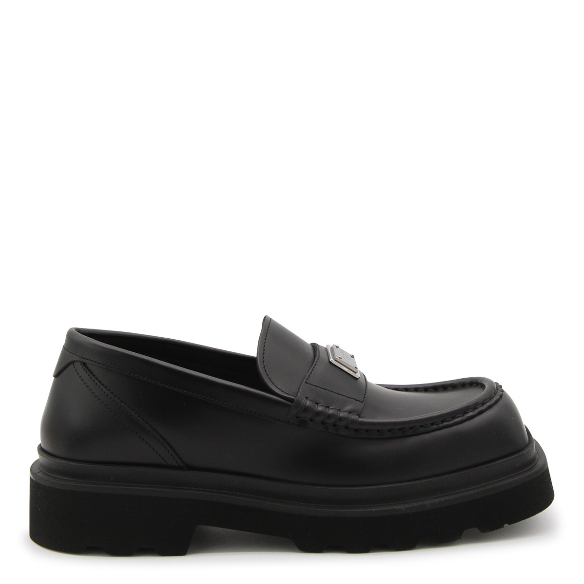 BLACK LEATHER LOAFERS