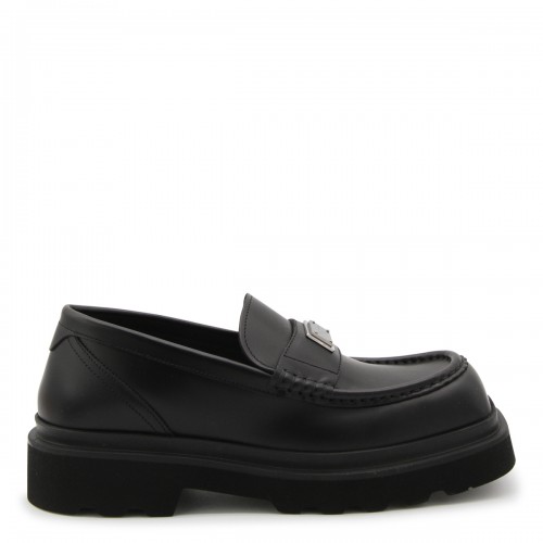 BLACK LEATHER LOAFERS