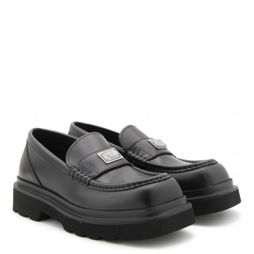 BLACK LEATHER LOAFERS