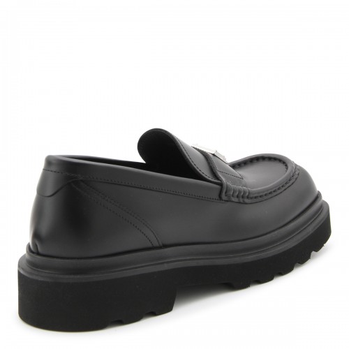 BLACK LEATHER LOAFERS